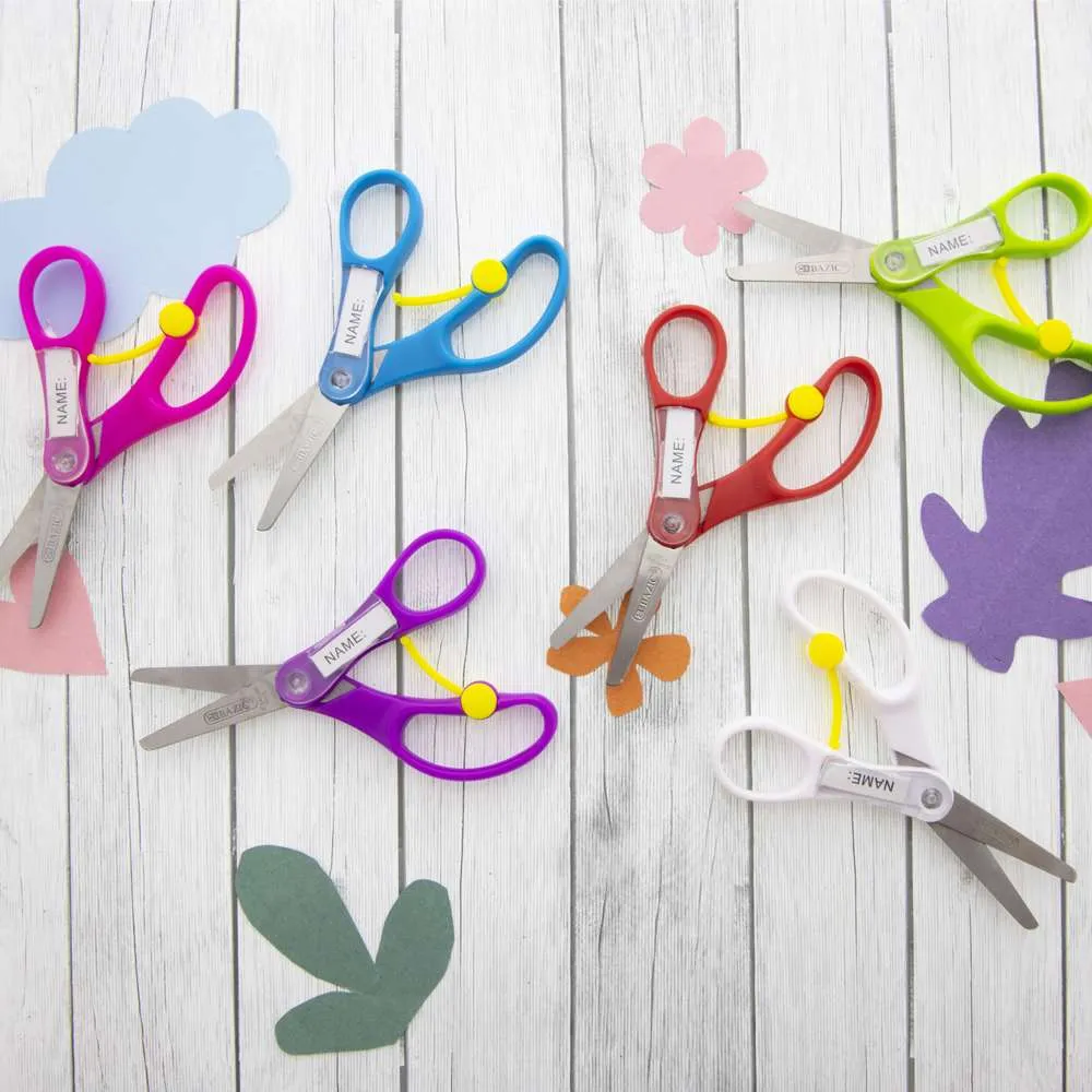School Scissors 5" Blunt Tip With Name Tag