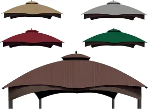 SCOCANOPY Brown Ripstop Replacement Top for Lowe's Allen Roth 10X12 Gazebo Model #GF-12S004B-1/ GF-12S004BTO
