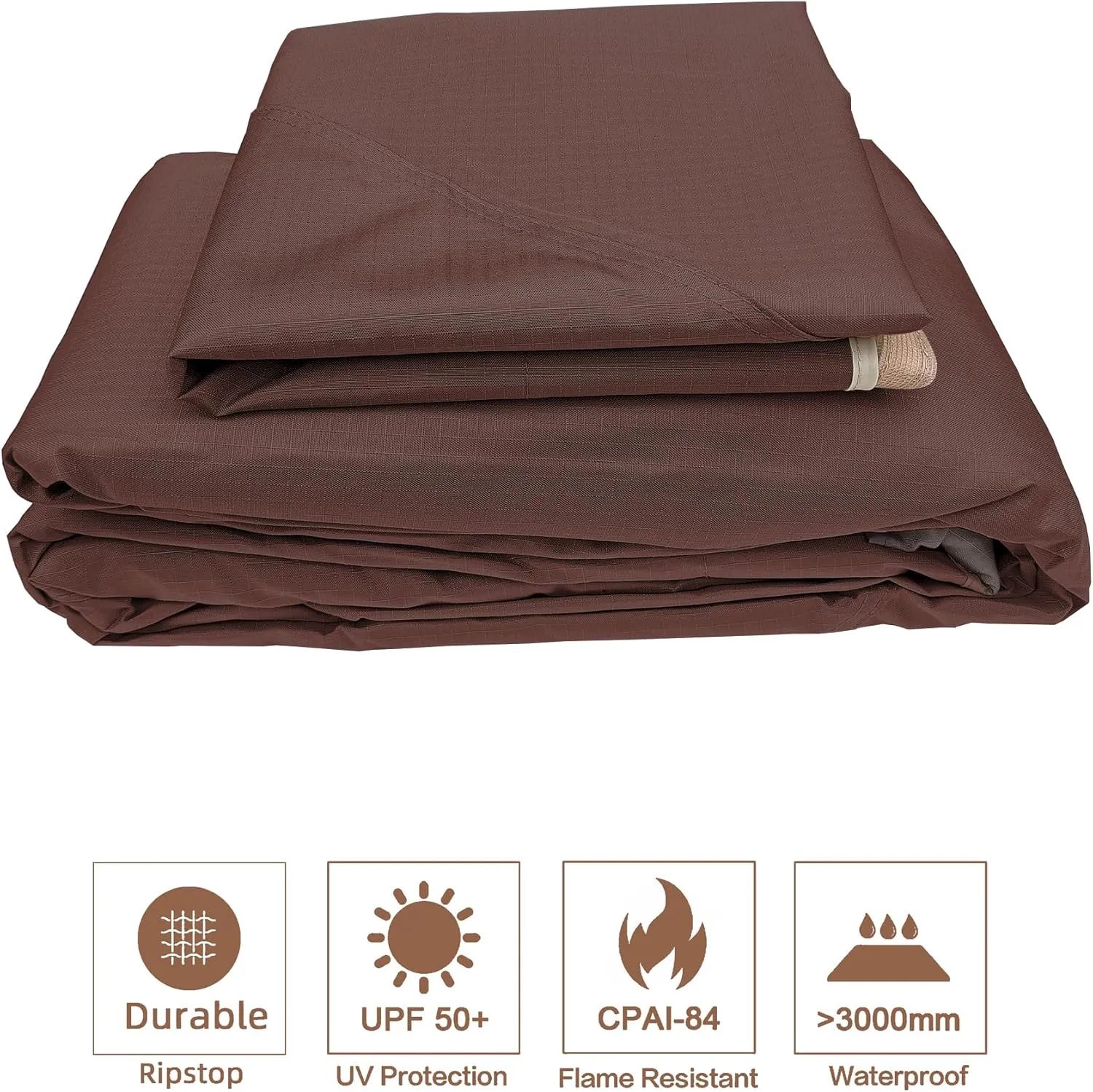 SCOCANOPY Brown Ripstop Replacement Top for Lowe's Allen Roth 10X12 Gazebo Model #GF-12S004B-1/ GF-12S004BTO