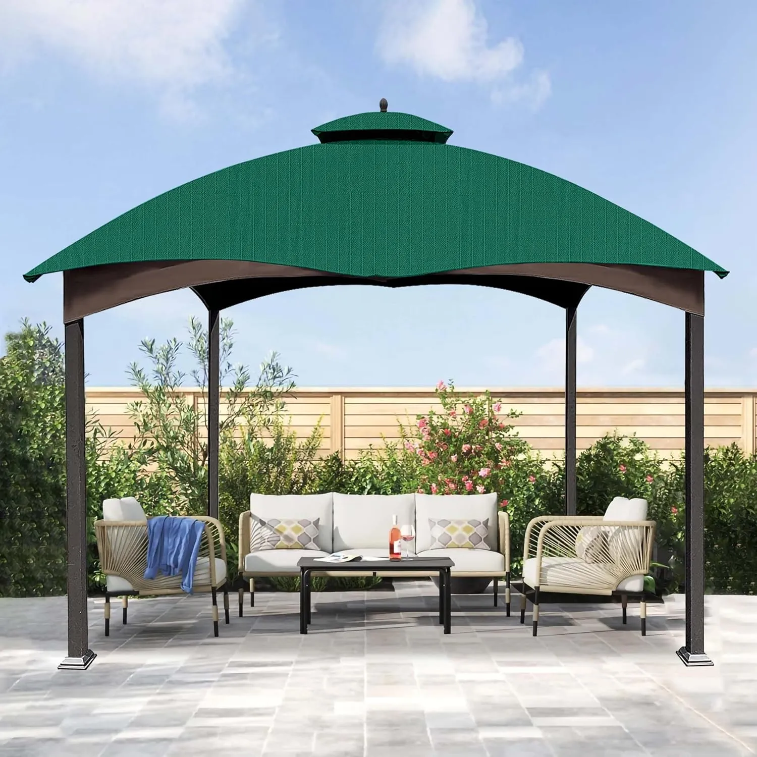 SCOCANOPY Burgundy Ripstop Replacement Cover for Lowe's Allen Roth 10X12 Gazebo Model #TPGAZ17-002C,TPGAZ17-002