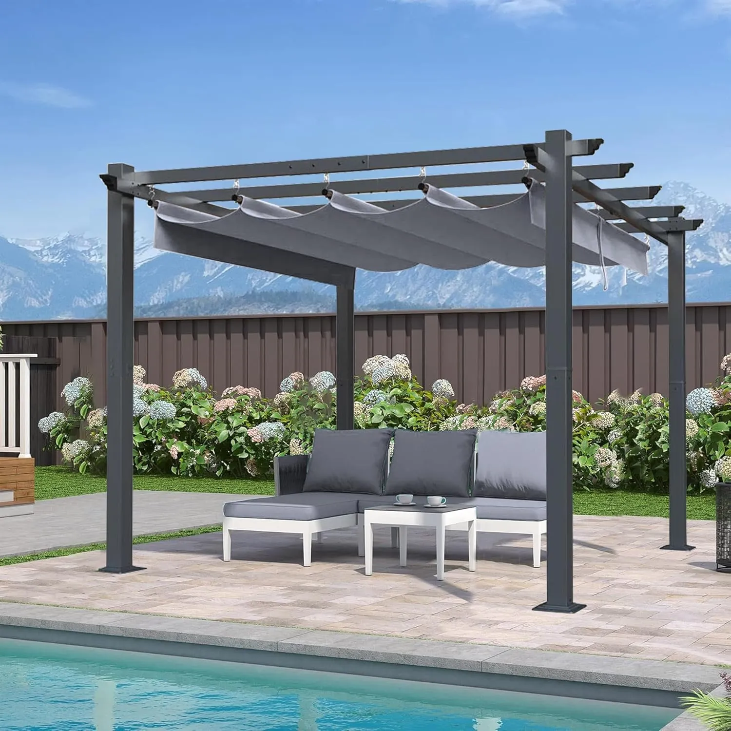 SCOCANOPY Gray Ripstop Replacement Cover Fit for Home Depot Hampton Bay Pergola # GFM00467F,GFM00469A