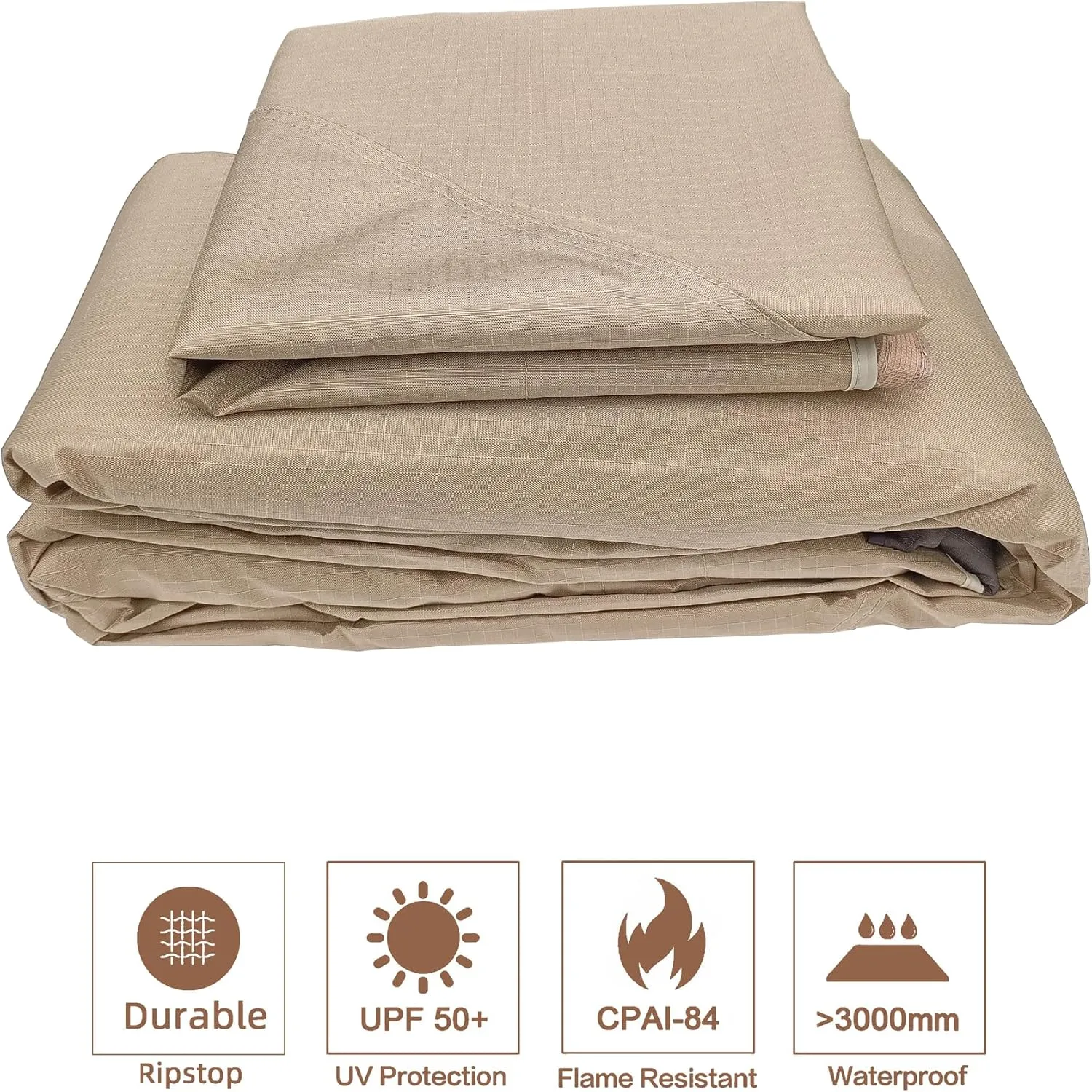 SCOCANOPY Light Beige Ripstop Replacement Top for Lowe's Allen Roth 10X12 Gazebo Model #GF-12S004B-1/ GF-12S004BTO