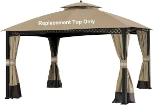 SCOCANOPY Replacement Canopy Cover for Windsor Gazebo L-GZ717PST-C, 810213583,South Hampton Gazebo L-GZ659PST,A111011500 (Khaki)