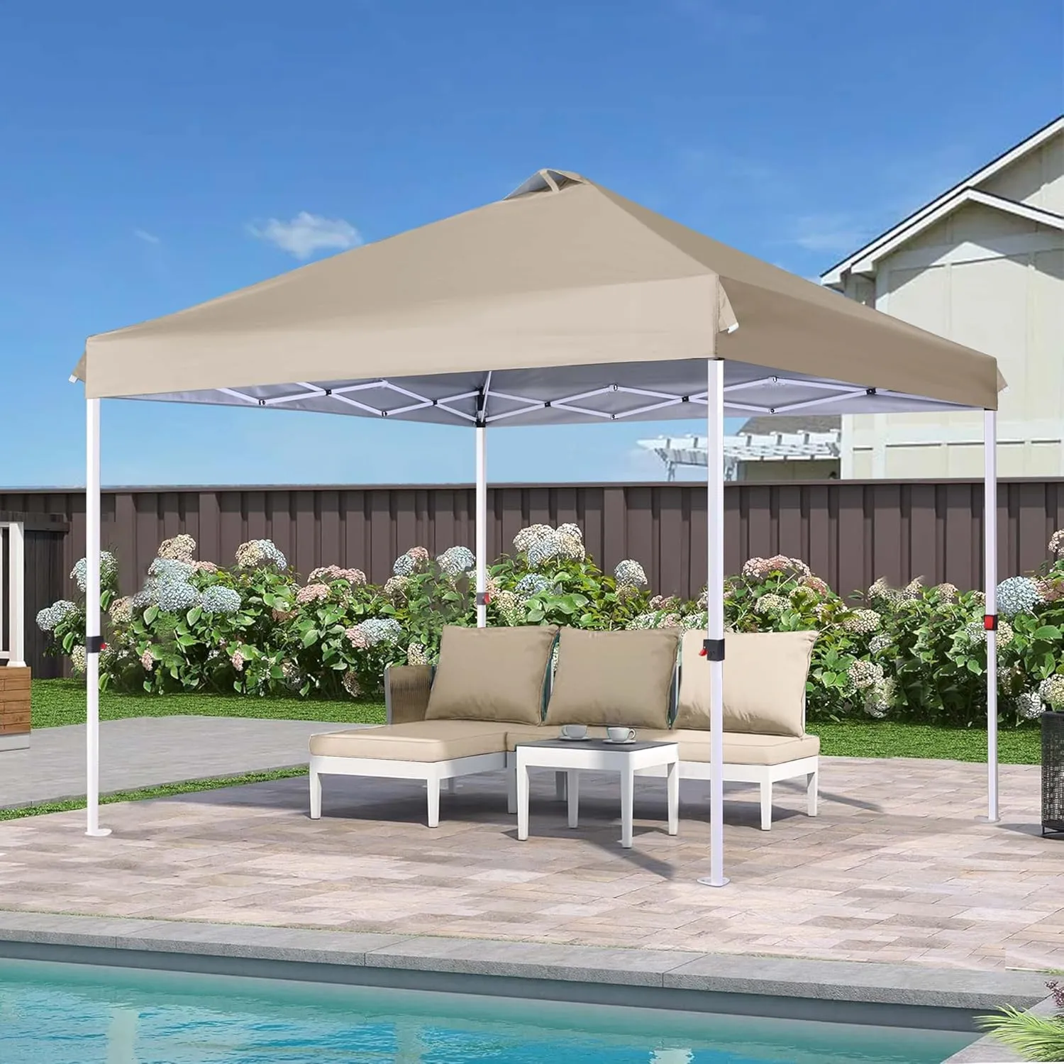 SCOCANOPY Replacement Top with Air Vent for 10x10 Canopy Frame, Canopy Cover ONLY, (Beige)