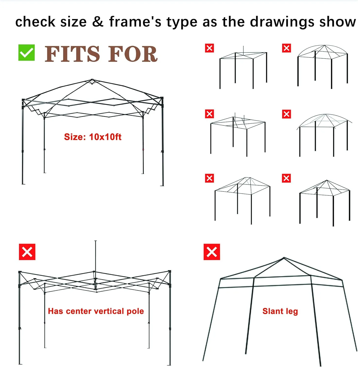 SCOCANOPY Replacement Top with Air Vent for 10x10 Canopy Frame, Canopy Cover ONLY, (Red)