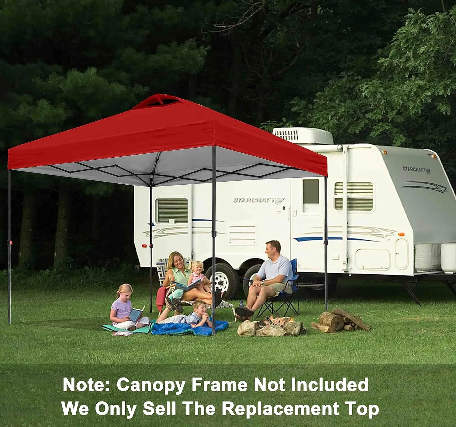 SCOCANOPY Replacement Top with Air Vent for 10x10 Canopy Frame, Canopy Cover ONLY, (Red)