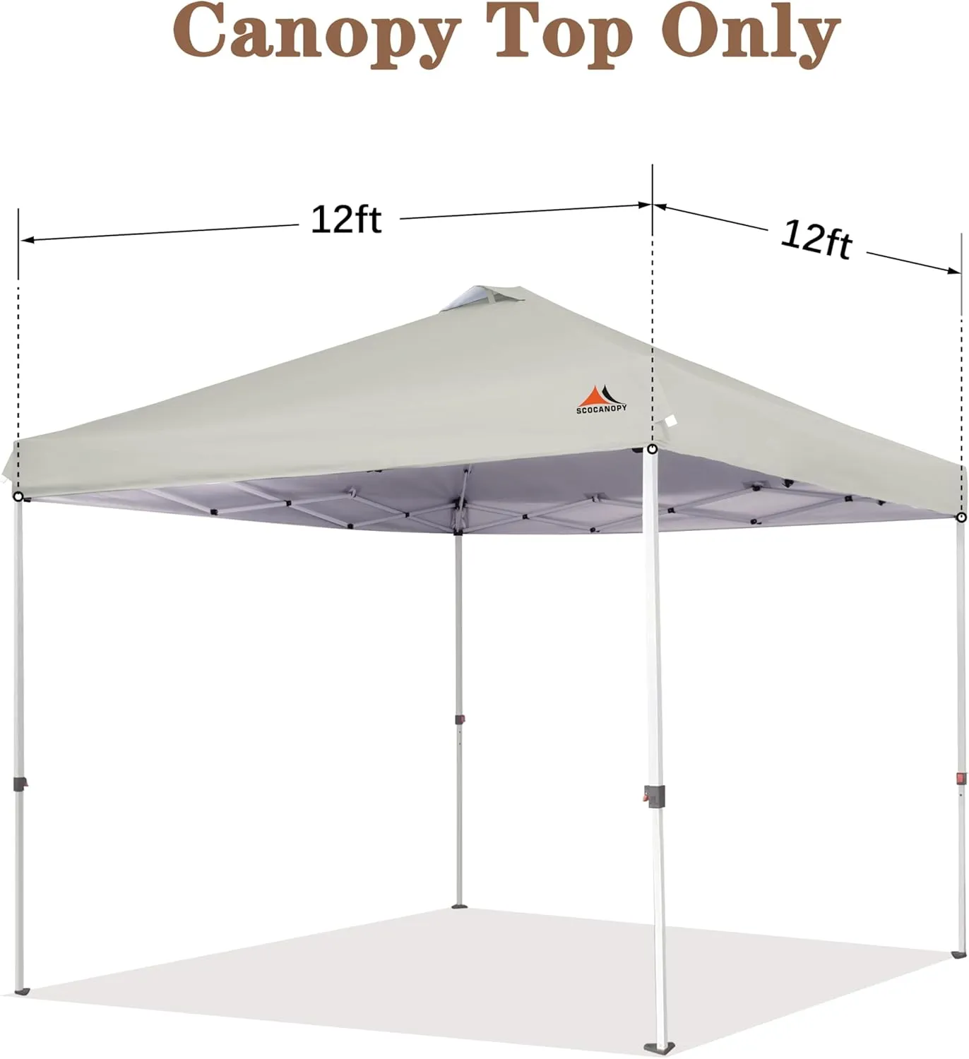 SCOCANOPY Replacement Top with Air Vent for 12x12 Canopy Frame, Canopy Cover ONLY, (Beige)