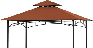 SCOCANOPY Upgraded Ripstop Fabric Replacement Canopy Grill BBQ Gazebo Roof Top for Gazebo Model L-GZ238PST-11 Only,(Rust Red Ripstop)