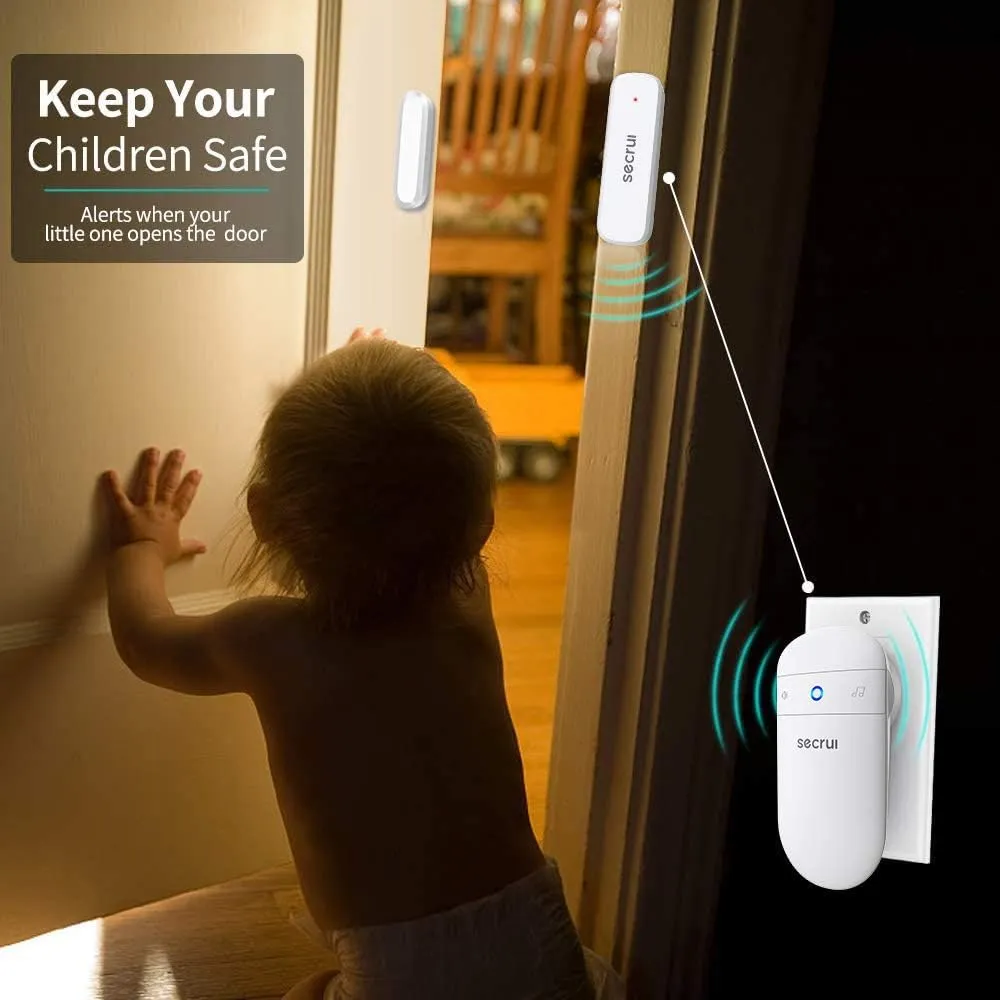 SECRUI Door Chime, Door Open Sensor Chime for Business/Home when Entering, Adjustable Volume, Easy installation, 400ft Range, 52 Chimes, M508 D7