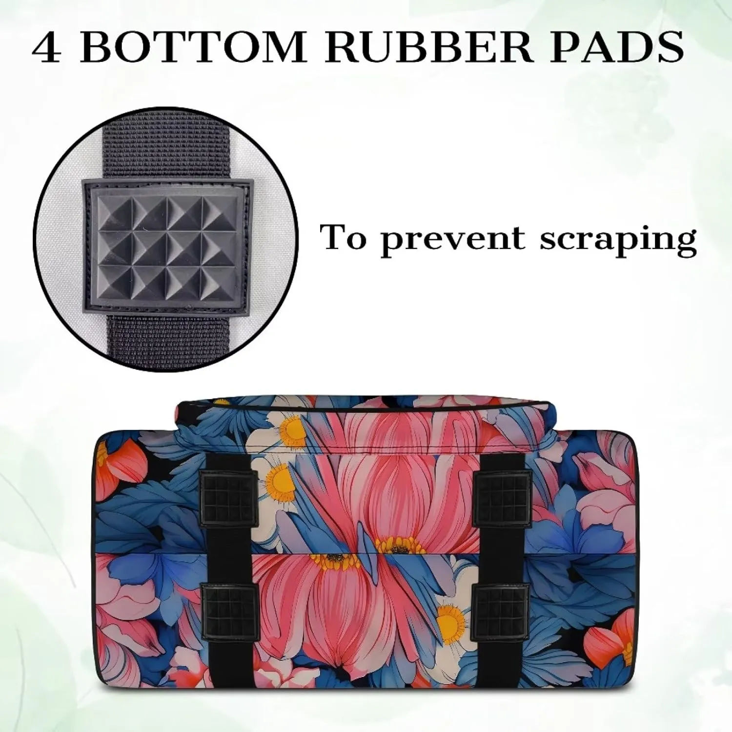 Sewing Machine Carrying Case Portable Sewing Machine Handbag Padded Storage Cover Carrying Case with Pockets and Handles for Standard Sewing Machine Blooming Flowers