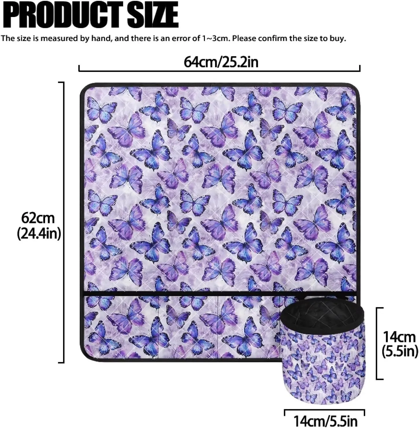 Sewing Machine Table Pad, Butterfly Sewing Machine Carry Case for Table with Pockets Protective Mats Fits Most Standard Household Sewing Machines