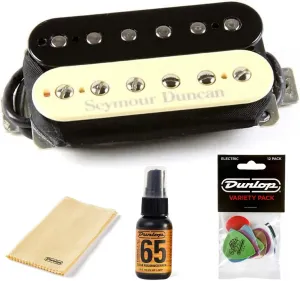 Seymour Duncan SH-4 JB Model Humbucker Pickup - Bundled with Dunlop Pick Pack, Platinum 65 Cleaner-Polish, and Polish Cloth (Zebra)