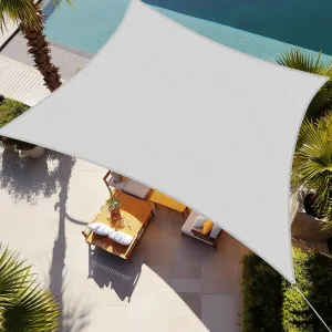 Shade&Beyond Sun Shade Sail 10'x10' Square Canopy Sail Sunshade UV Block for Patio Yard Backyard Light Grey, (We Make Custom Size)