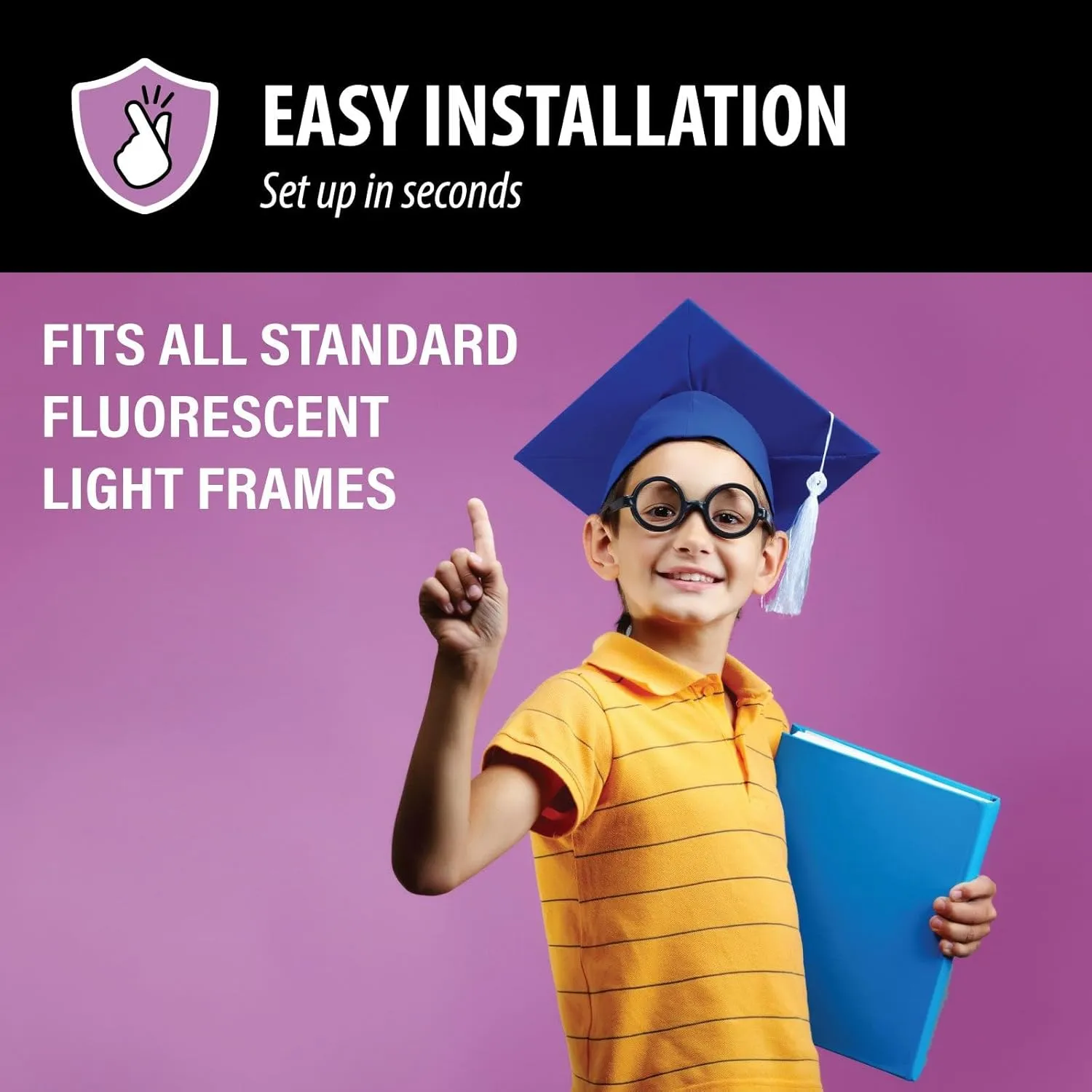 ShadeOn Fluorescent Light Covers for Ceiling Lights (4-Pack) - 2x4 ft Magnetic Light Covers for Ceiling Lights Classroom - Office Light Covers for Fluorescent Lights - Calm White