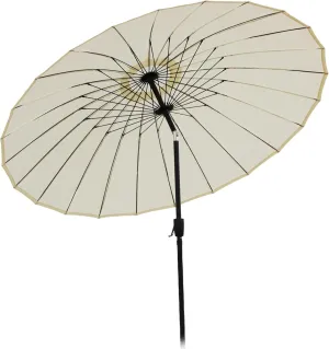 Shanghai Garden Parasol 270cm, Outdoor Patio Umbrella with Button Tilt and Crank, 24 Ribs, UV Protection, Waterproof, Balcony Umbrella