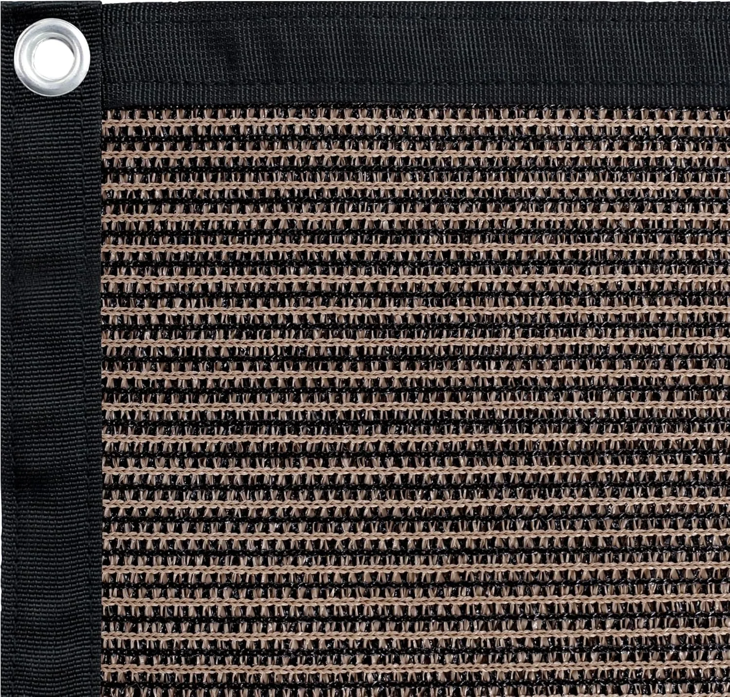 Shatex 90% Sun Shades for Patios 6X 10ft Shade Fabric Sun Shade Cloth Taped Edge with Grommets Sun-Block Mesh Shade for Pergola Cover Canopy Mocha, 12 Bungee Balls
