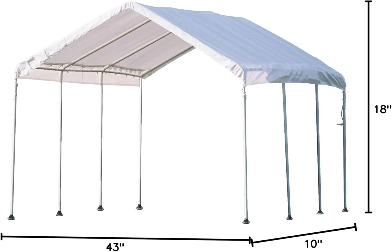 ShelterLogic 10' x 20' MaxAP Canopy Series Compact Outdoor Easy to Assemble Steel Metal Frame Canopy with 50  UPF Sun Protection and Waterproof Cover, white (23522)