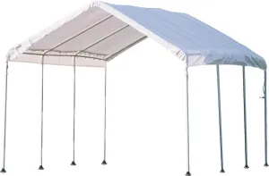 ShelterLogic 10' x 20' MaxAP Canopy Series Compact Outdoor Easy to Assemble Steel Metal Frame Canopy with 50  UPF Sun Protection and Waterproof Cover, white (23522)