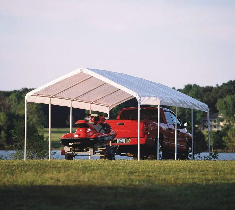 ShelterLogic 12' x 26' SuperMax Heavy Duty Steel Frame Quick and Easy Set-Up Canopy, white (25770)