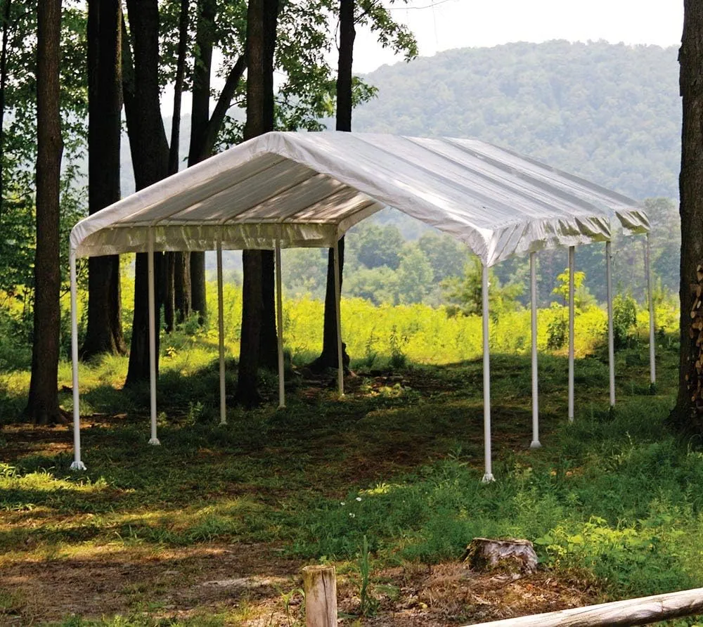 ShelterLogic 12' x 26' SuperMax Heavy Duty Steel Frame Quick and Easy Set-Up Canopy, white (25770)