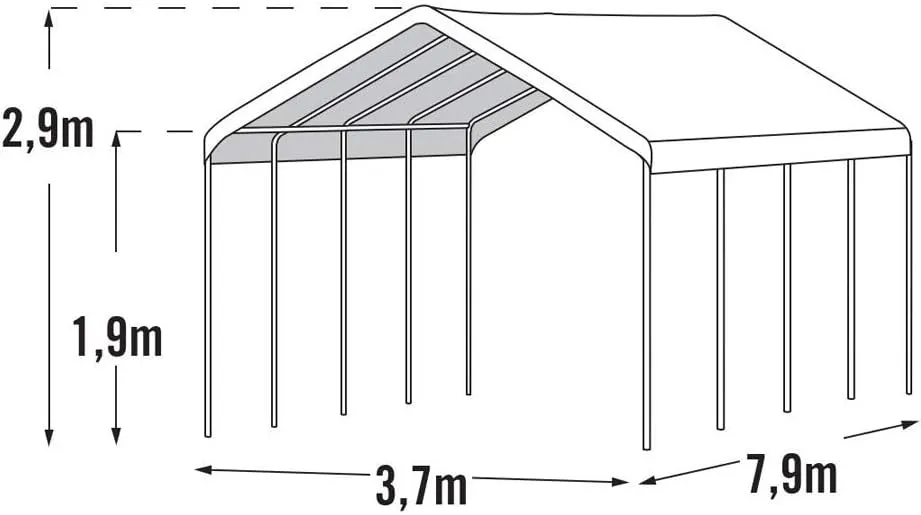 ShelterLogic 12' x 26' SuperMax Heavy Duty Steel Frame Quick and Easy Set-Up Canopy, white (25770)