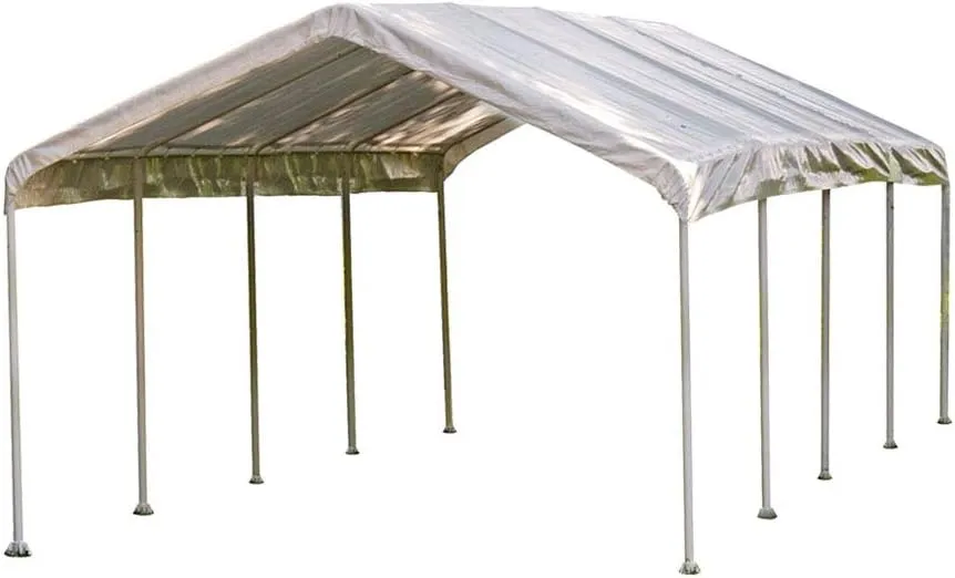 ShelterLogic 12' x 26' SuperMax Heavy Duty Steel Frame Quick and Easy Set-Up Canopy, white (25770)