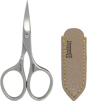 Shpitser Manicure and Pedicure Nail Scissors for Toe and Fingernails, German Stainless Steel, Handmade in Solingen Germany, Leather Case (Black)