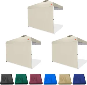 SideWall for 10x10 Canopy Frame, 3 Pack Beige SunWall Only, (with Zippers)