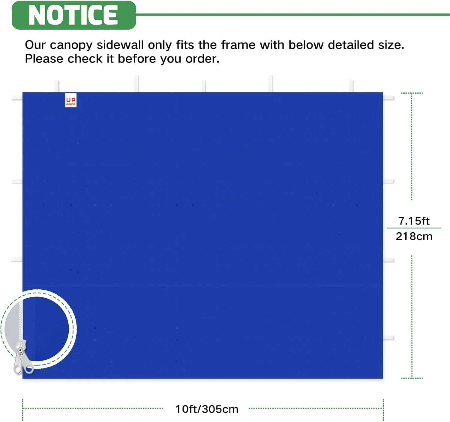 Sidewalls for 10x10 Pop Up Canopy, 210D Polyester Waterproof Canopy Sidewalls with UV Protection, Sunwall Only (Blue, 10x10 3PCS)