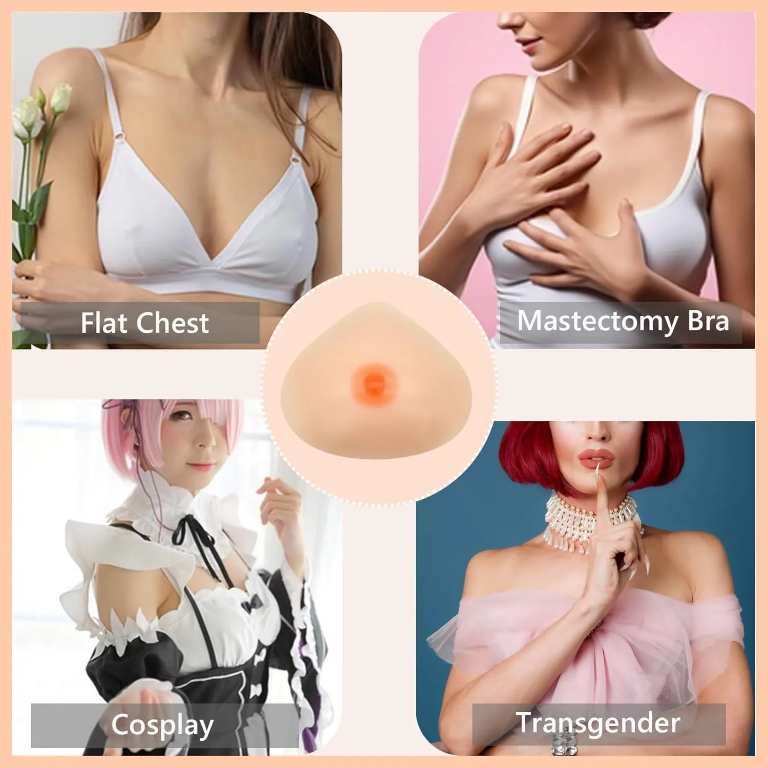 Silicone Breast Forms Mastectomy Prosthesis Crossdressing Fake Boobs for Crossdresser Transgender A B C D Cup