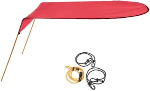 Single Kayak Awning, Kayak Boat Sun Shade Canopy with Mount Base Hardware Kit for Inflatable Boat Kayak Outdoor Fishing Drifting(Red)