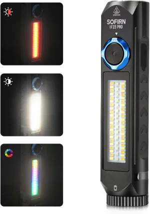 Sofirn IF23 Pro Flashlight Rechargeable 5000 High Lumen, Super Bright 3 in 1 Flashlight with Side White Light & RGB Color Light, 60 LEDS, Magnetic Base, Simple UI for Home, Emergency, Camping, Work