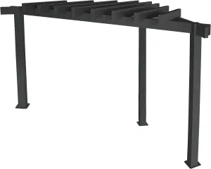 Sojag Rustproof Aluminum Frame Pergola, PVC-Coated Canopy for UV Protection, Contemporary Design for Garden or Yard, 10' x 10', Lima Black