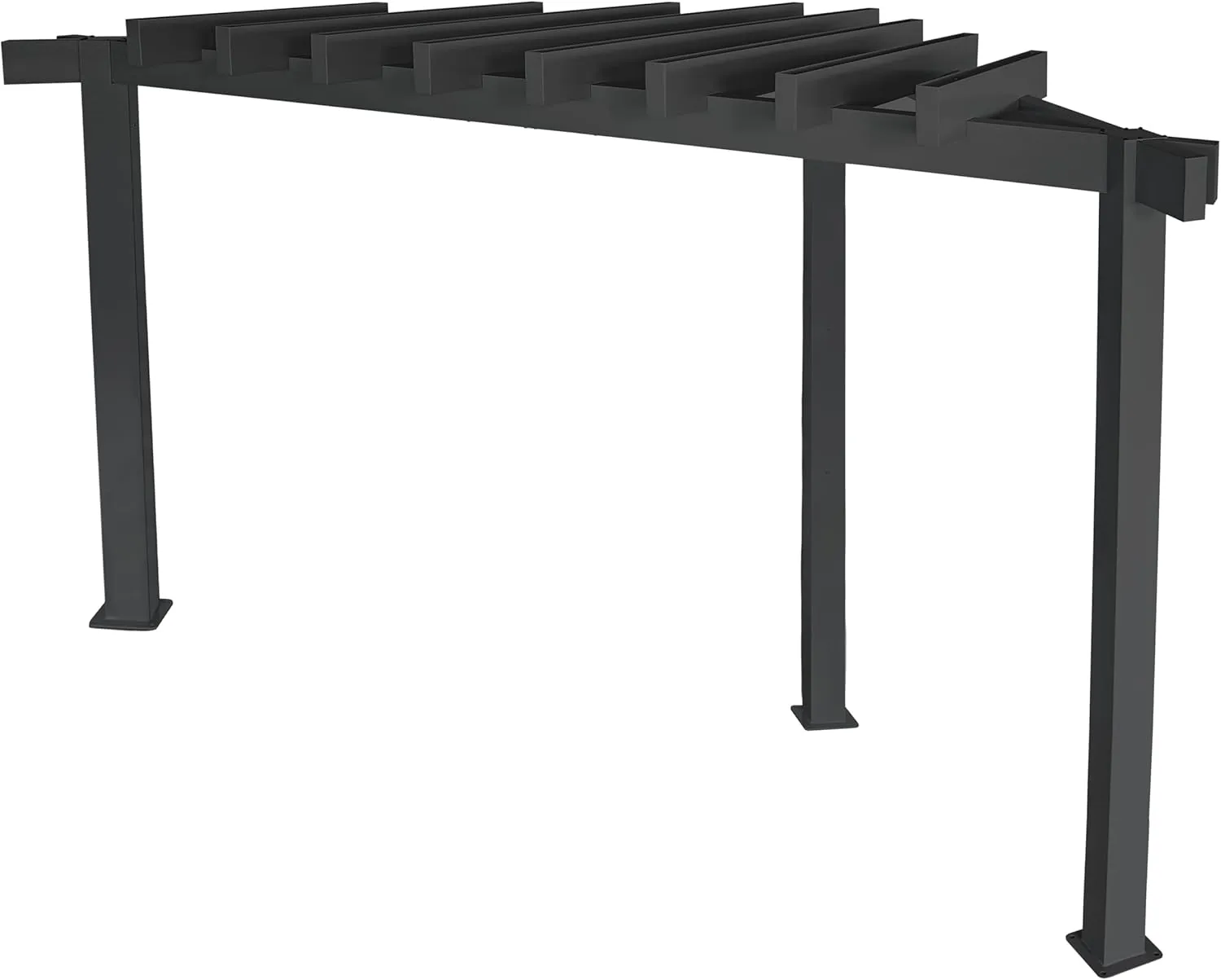 Sojag Rustproof Aluminum Frame Pergola, PVC-Coated Canopy for UV Protection, Contemporary Design for Garden or Yard, 10' x 10', Lima Black