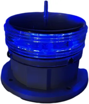Solar Dock Warning Light 360 Degree - Super Bright Waterproof LED Light for Marine Applications - Constant On or Flashing (BLUE)
