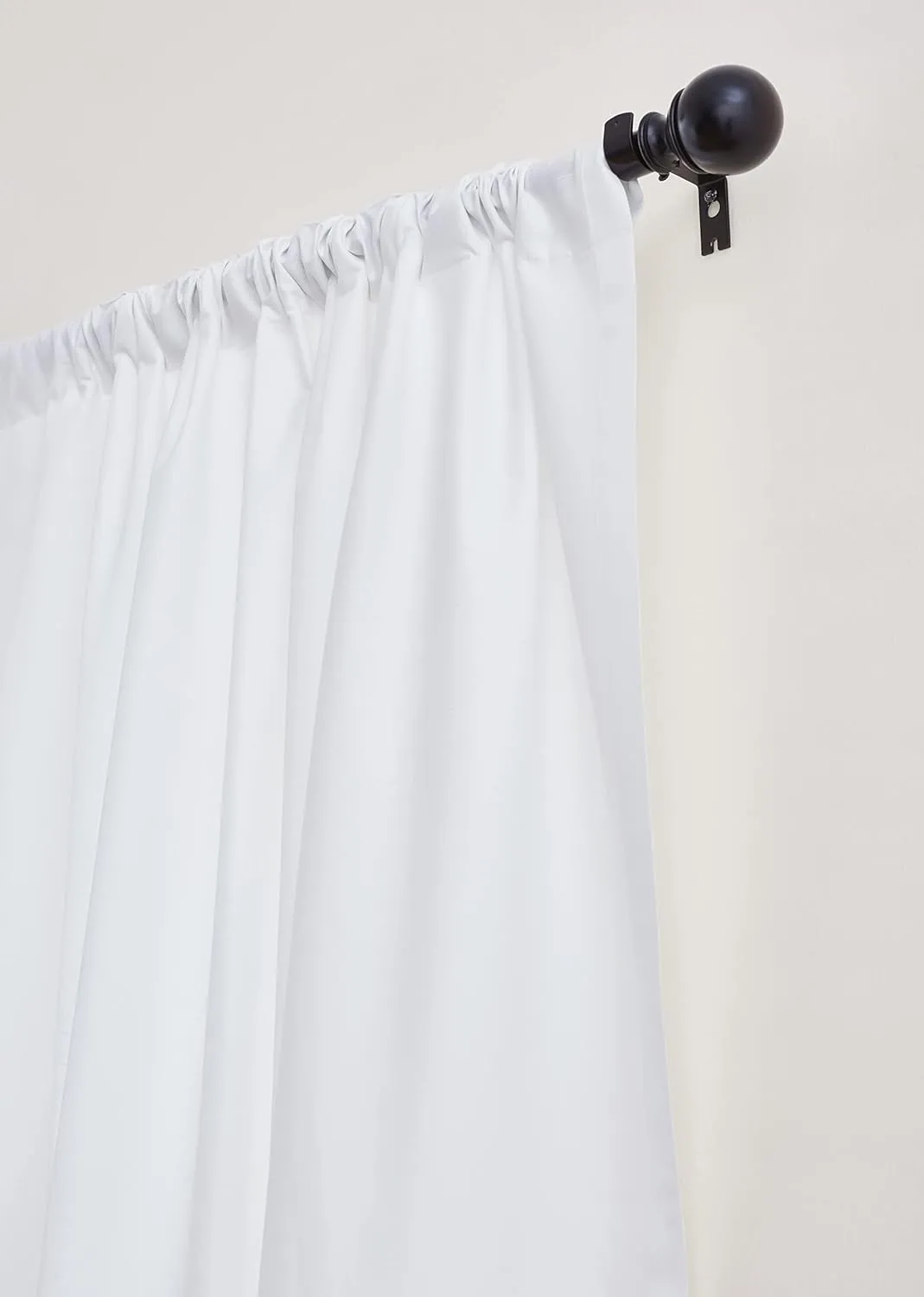 Solino Home Cotton Linen White Curtain 120 Inches Long - 2 in 1 Hanging Style with Rod Pocket and Hidden Tab - 52 x 120 Inch Curtain for Living Room, Bedroom, Indoor, Outdoor