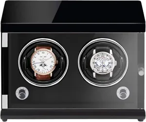 Spinner Winding Box Watch Winders - Rechargeable Two-Position Watch Shaker Mechanical Watch Winder Vertical Automatic Watch Winding Box with Light-Sensitive Led Light Qui
