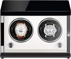 Spinner Winding Box Watch Winders - Rechargeable Two-Position Watch Shaker Mechanical Watch Winder Vertical Automatic Watch Winding Box with Light-Sensitive Led Light Quiet and Well Operated