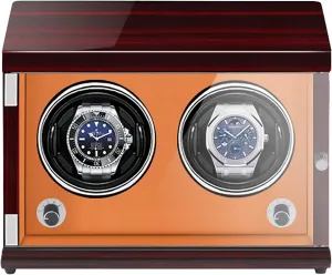 Spinner Winding Box Watch Winders - Rechargeable Two-Position Watch Shaker Mechanical Watch Winder Vertical Automatic Watch Winding Box with Light-Sensitive Led Light Quiet and Well Operated