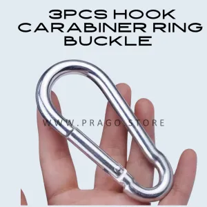 Stainless Steel Carabiner Hook Carabiner Ring Buckle Carabiner Clips Camping (3 pcs)