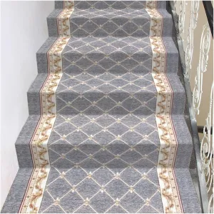 Stair Treads Carpet, Full Roll Self-Adhesive Stair Pads, Staircase Anti-Slip Safety Step Floor Mat, Kids Elders Pets Friendly Protection Rug, Home Staircase Decoration Pads (Color : A(Width: