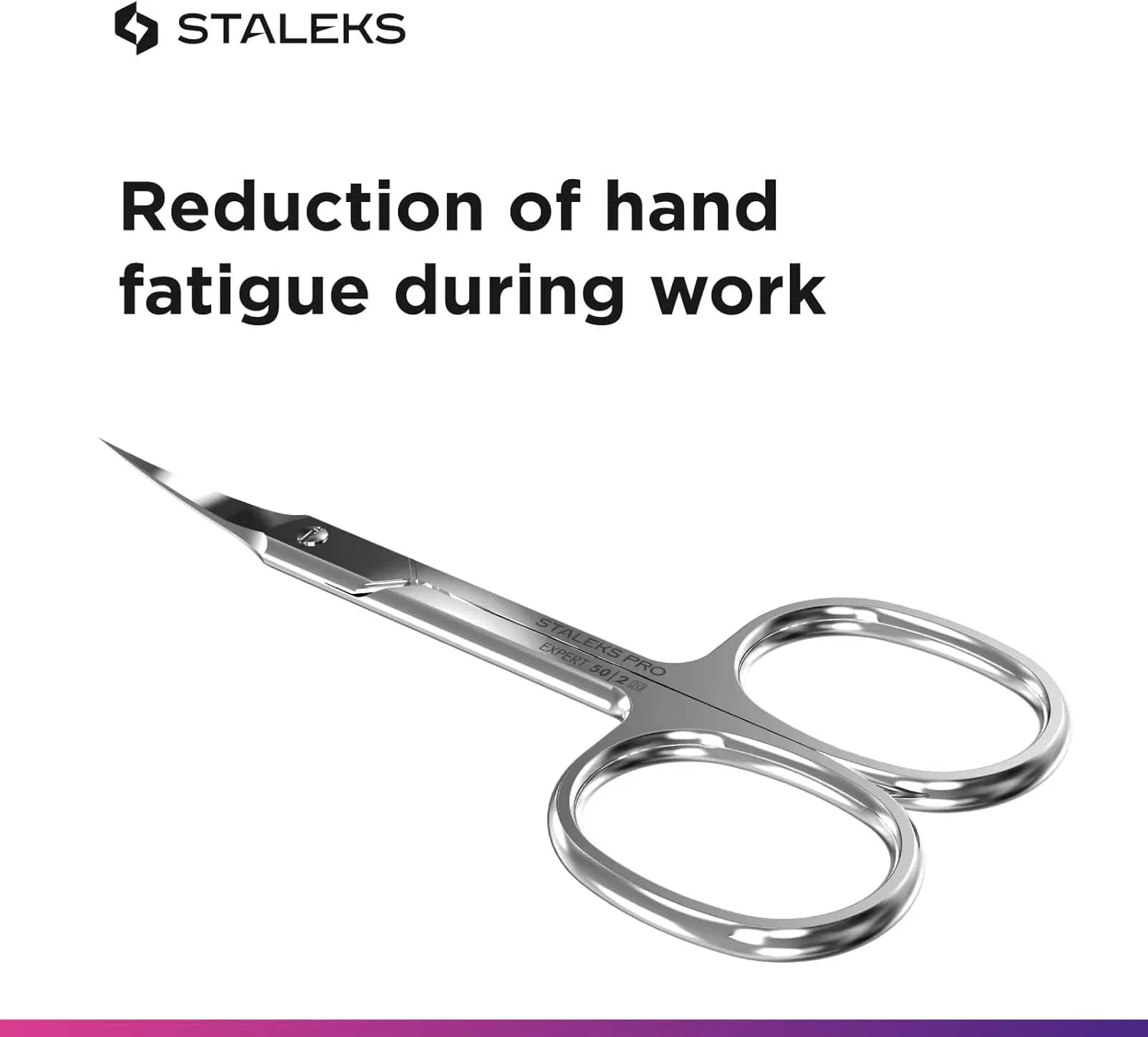 Staleks Pro Expert 50 Cuticle Scissors - Stainless Steel, Extra Fine Curved Blade for Precise Cuticle Trimming: Professional Manicure Scissors for cutticle SE-50/2