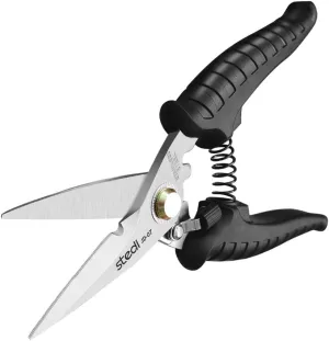 stedi Scissors Heavy Duty, Multi-Purpose Shears with Finely Serrated High Carbon Stainless Steel Blades -Easy Cutting Electrical Cable Notch, Insulation, Non-Slip Comfortable Handle, Soft Cable