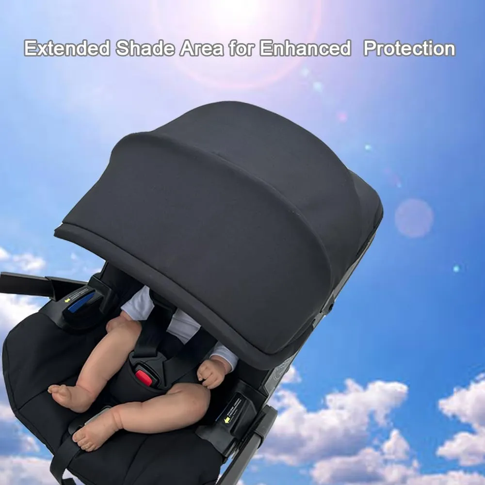 Stroller Accessories Replacement Canopy Compatible with Doona  and Doona i Car Seats & Strollers, Larger Sunshade, Durable Fabric (Black)
