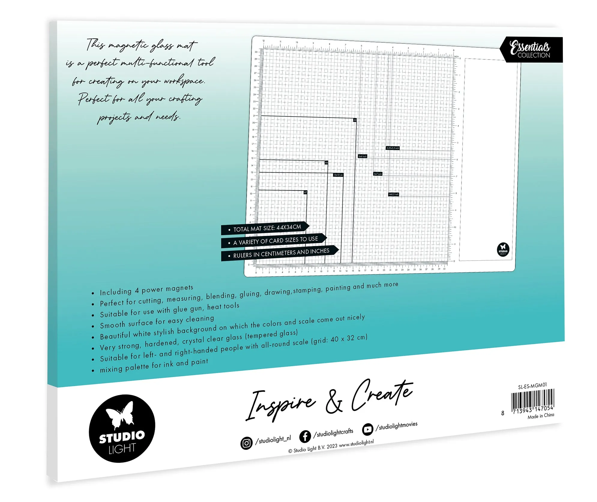 Studio Light - Essentials - Magnetic Glass Mat - 4 magnets included