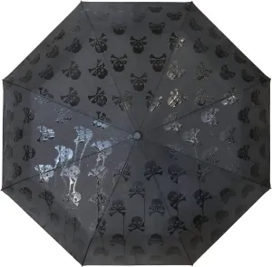 Suck UK - Skull Umbrella Black Umbrella Compact Umbrellas for Women & Gothic Accessories Skull Gifts & Mens Umbrellas Windproof Gothic & Gifts Decor & Goth Decor