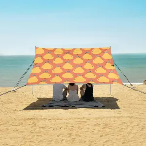 Summer Pear Beach Canopy Tent Anti-UV & Wind Resistant, Camping Sun Shelter Easy Setup Portable,Outdoor Shade Tents with Sandbags,Sand Shovels,Ground Pegs & Stability Poles