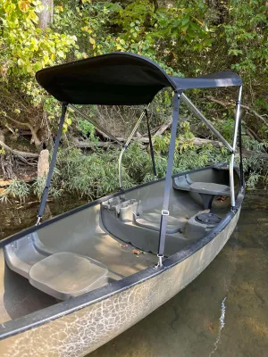 Sun Pro Series Lab Certified 50  UPF Black Sun Shade/Canopy Bimini Top for Canoe/Kayak Perfect Umbrella for Kayaking, Canoeing, Canopy Awning/Shade to Block UV and Rain