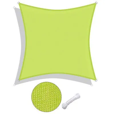 Sun Shade Sail 12x12Ft 97% UV Block Square Canopy Yard Patio Pool Apple Green