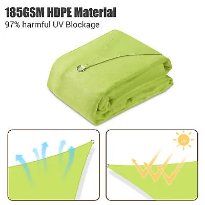 Sun Shade Sail 12x12Ft 97% UV Block Square Canopy Yard Patio Pool Apple Green